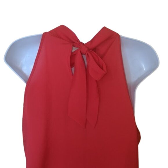 --- Red Halter Style Tye Front Tank Blouse Size Large - Picture 4 of 4